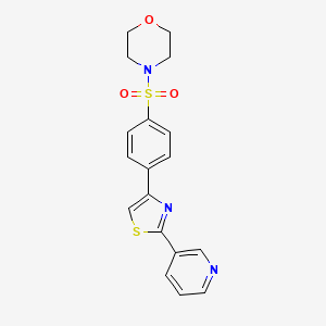 molecular formula C18H17N3O3S2 B3529442 4-({4-[2-(3-pyridinyl)-1,3-thiazol-4-yl]phenyl}sulfonyl)morpholine 