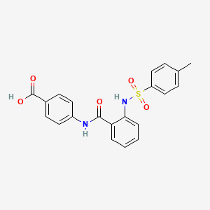 molecular formula C21H18N2O5S B3529472 4-[(2-{[(4-methylphenyl)sulfonyl]amino}benzoyl)amino]benzoic acid 