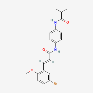 molecular formula C20H21BrN2O3 B3529486 3-(5-bromo-2-methoxyphenyl)-N-[4-(isobutyrylamino)phenyl]acrylamide 