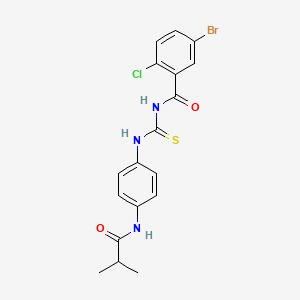 molecular formula C18H17BrClN3O2S B3529516 5-bromo-2-chloro-N-({[4-(isobutyrylamino)phenyl]amino}carbonothioyl)benzamide 