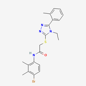 molecular formula C21H23BrN4OS B3529519 N-(4-bromo-2,3-dimethylphenyl)-2-{[4-ethyl-5-(2-methylphenyl)-4H-1,2,4-triazol-3-yl]thio}acetamide 