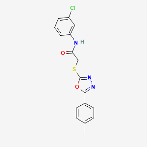 molecular formula C17H14ClN3O2S B3529557 N-(3-chlorophenyl)-2-{[5-(4-methylphenyl)-1,3,4-oxadiazol-2-yl]thio}acetamide 