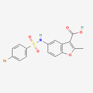 molecular formula C16H12BrNO5S B3529562 5-{[(4-bromophenyl)sulfonyl]amino}-2-methyl-1-benzofuran-3-carboxylic acid 