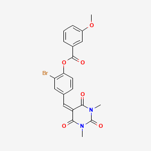 2-bromo-4-[(1,3-dimethyl-2,4,6-trioxotetrahydro-5(2H)-pyrimidinylidene)methyl]phenyl 3-methoxybenzoate