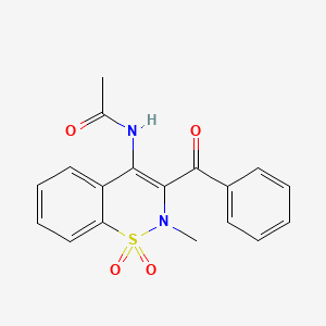 molecular formula C18H16N2O4S B3529620 N-(3-benzoyl-2-methyl-1,1-dioxido-2H-1,2-benzothiazin-4-yl)acetamide 