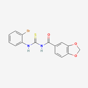 molecular formula C15H11BrN2O3S B3529625 N-{[(2-bromophenyl)amino]carbonothioyl}-1,3-benzodioxole-5-carboxamide 