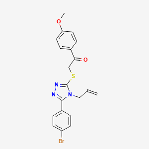 molecular formula C20H18BrN3O2S B3529641 2-{[4-allyl-5-(4-bromophenyl)-4H-1,2,4-triazol-3-yl]thio}-1-(4-methoxyphenyl)ethanone 