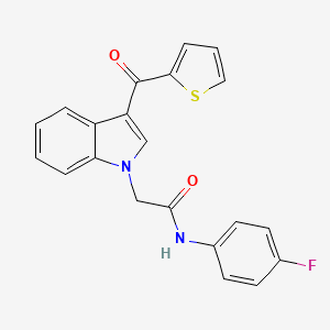 molecular formula C21H15FN2O2S B3529642 N-(4-fluorophenyl)-2-[3-(2-thienylcarbonyl)-1H-indol-1-yl]acetamide 