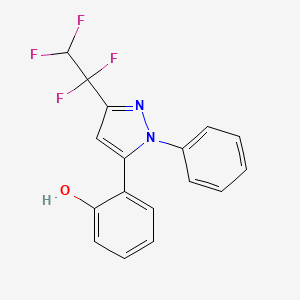 molecular formula C17H12F4N2O B3529645 2-[1-phenyl-3-(1,1,2,2-tetrafluoroethyl)-1H-pyrazol-5-yl]phenol 