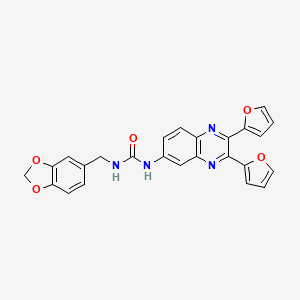 N-(1,3-benzodioxol-5-ylmethyl)-N'-(2,3-di-2-furyl-6-quinoxalinyl)urea