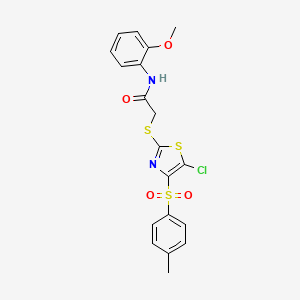 2-({5-chloro-4-[(4-methylphenyl)sulfonyl]-1,3-thiazol-2-yl}thio)-N-(2-methoxyphenyl)acetamide