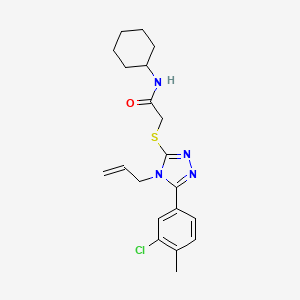 molecular formula C20H25ClN4OS B3529689 2-{[4-allyl-5-(3-chloro-4-methylphenyl)-4H-1,2,4-triazol-3-yl]thio}-N-cyclohexylacetamide 