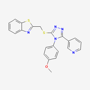 molecular formula C22H17N5OS2 B3529693 2-({[4-(4-methoxyphenyl)-5-(3-pyridinyl)-4H-1,2,4-triazol-3-yl]thio}methyl)-1,3-benzothiazole 