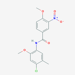 molecular formula C16H15ClN2O5 B3529710 N-(4-chloro-2-methoxy-5-methylphenyl)-4-methoxy-3-nitrobenzamide 