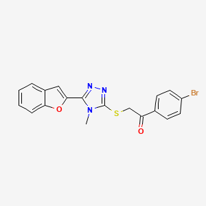 2-{[5-(1-benzofuran-2-yl)-4-methyl-4H-1,2,4-triazol-3-yl]thio}-1-(4-bromophenyl)ethanone