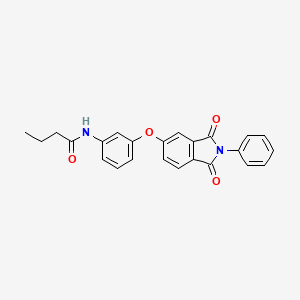 molecular formula C24H20N2O4 B3529737 N-{3-[(1,3-dioxo-2-phenyl-2,3-dihydro-1H-isoindol-5-yl)oxy]phenyl}butanamide 