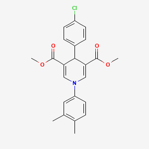 molecular formula C23H22ClNO4 B3529772 dimethyl 4-(4-chlorophenyl)-1-(3,4-dimethylphenyl)-1,4-dihydro-3,5-pyridinedicarboxylate 