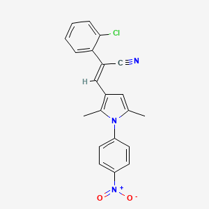 molecular formula C21H16ClN3O2 B3529774 2-(2-chlorophenyl)-3-[2,5-dimethyl-1-(4-nitrophenyl)-1H-pyrrol-3-yl]acrylonitrile 