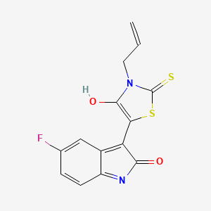 3-(3-allyl-4-oxo-2-thioxo-1,3-thiazolidin-5-ylidene)-5-fluoro-1,3-dihydro-2H-indol-2-one