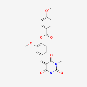 4-[(1,3-dimethyl-2,4,6-trioxotetrahydro-5(2H)-pyrimidinylidene)methyl]-2-methoxyphenyl 4-methoxybenzoate
