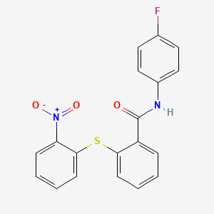 molecular formula C19H13FN2O3S B3529820 N-(4-fluorophenyl)-2-[(2-nitrophenyl)thio]benzamide 