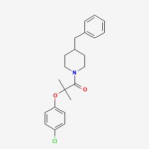 molecular formula C22H26ClNO2 B3529825 4-benzyl-1-[2-(4-chlorophenoxy)-2-methylpropanoyl]piperidine 