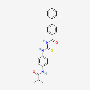 molecular formula C24H23N3O2S B3529826 N-({[4-(isobutyrylamino)phenyl]amino}carbonothioyl)-4-biphenylcarboxamide 