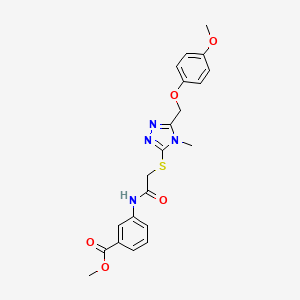molecular formula C21H22N4O5S B3529830 methyl 3-{[({5-[(4-methoxyphenoxy)methyl]-4-methyl-4H-1,2,4-triazol-3-yl}thio)acetyl]amino}benzoate 