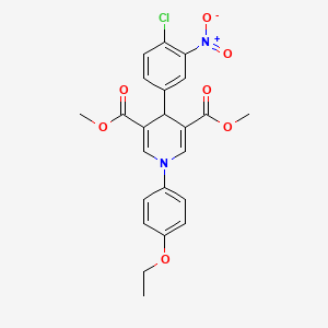 molecular formula C23H21ClN2O7 B3529838 dimethyl 4-(4-chloro-3-nitrophenyl)-1-(4-ethoxyphenyl)-1,4-dihydro-3,5-pyridinedicarboxylate 