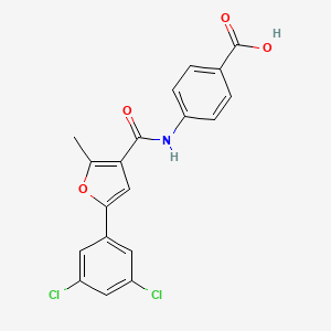 molecular formula C19H13Cl2NO4 B3529876 4-{[5-(3,5-dichlorophenyl)-2-methyl-3-furoyl]amino}benzoic acid 