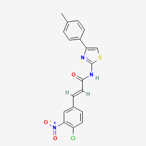 molecular formula C19H14ClN3O3S B3529877 3-(4-chloro-3-nitrophenyl)-N-[4-(4-methylphenyl)-1,3-thiazol-2-yl]acrylamide 