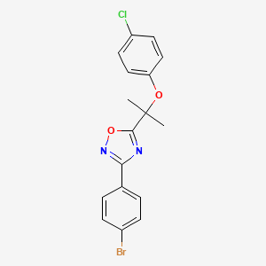 molecular formula C17H14BrClN2O2 B3529893 3-(4-bromophenyl)-5-[1-(4-chlorophenoxy)-1-methylethyl]-1,2,4-oxadiazole 