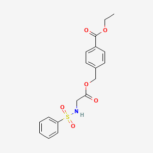 molecular formula C18H19NO6S B3529920 ethyl 4-({[N-(phenylsulfonyl)glycyl]oxy}methyl)benzoate 