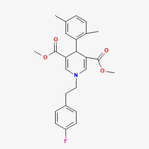 molecular formula C25H26FNO4 B3529947 dimethyl 4-(2,5-dimethylphenyl)-1-[2-(4-fluorophenyl)ethyl]-1,4-dihydro-3,5-pyridinedicarboxylate 