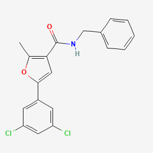 molecular formula C19H15Cl2NO2 B3529959 N-benzyl-5-(3,5-dichlorophenyl)-2-methyl-3-furamide 