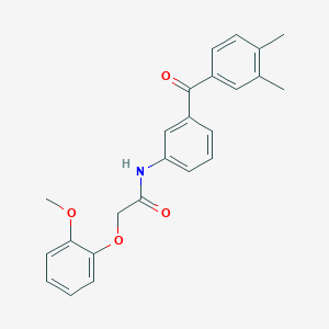 molecular formula C24H23NO4 B3529975 N-[3-(3,4-dimethylbenzoyl)phenyl]-2-(2-methoxyphenoxy)acetamide 