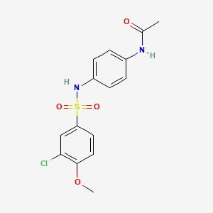 molecular formula C15H15ClN2O4S B3529999 N-(4-{[(3-chloro-4-methoxyphenyl)sulfonyl]amino}phenyl)acetamide 