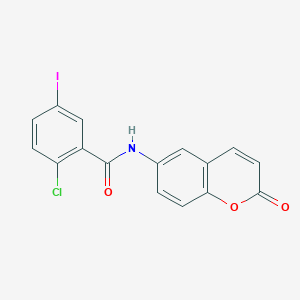 molecular formula C16H9ClINO3 B3530006 2-chloro-5-iodo-N-(2-oxo-2H-chromen-6-yl)benzamide 