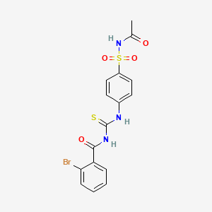molecular formula C16H14BrN3O4S2 B3530014 N-[({4-[(acetylamino)sulfonyl]phenyl}amino)carbonothioyl]-2-bromobenzamide 