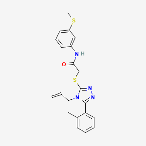 molecular formula C21H22N4OS2 B3530018 2-{[4-allyl-5-(2-methylphenyl)-4H-1,2,4-triazol-3-yl]thio}-N-[3-(methylthio)phenyl]acetamide 