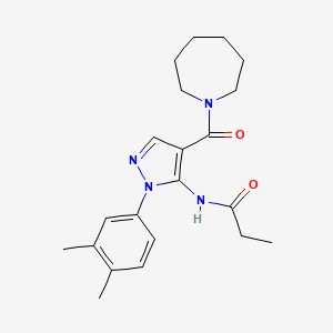 molecular formula C21H28N4O2 B3530022 N-[4-(1-azepanylcarbonyl)-1-(3,4-dimethylphenyl)-1H-pyrazol-5-yl]propanamide 