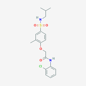 molecular formula C19H23ClN2O4S B3530030 N-(2-chlorophenyl)-2-{4-[(isobutylamino)sulfonyl]-2-methylphenoxy}acetamide 