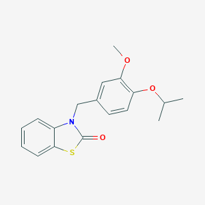 molecular formula C18H19NO3S B353005 3-(4-异丙氧基-3-甲氧基苄基)苯并[d]噻唑-2(3H)-酮 CAS No. 842957-12-4