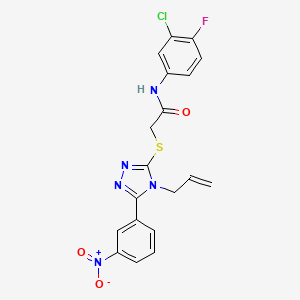 molecular formula C19H15ClFN5O3S B3530066 2-{[4-allyl-5-(3-nitrophenyl)-4H-1,2,4-triazol-3-yl]thio}-N-(3-chloro-4-fluorophenyl)acetamide 