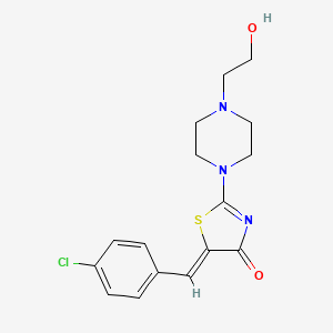 molecular formula C16H18ClN3O2S B3530069 5-(4-chlorobenzylidene)-2-[4-(2-hydroxyethyl)-1-piperazinyl]-1,3-thiazol-4(5H)-one 