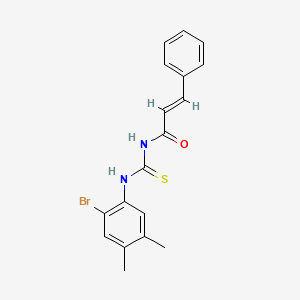 molecular formula C18H17BrN2OS B3530076 N-{[(2-bromo-4,5-dimethylphenyl)amino]carbonothioyl}-3-phenylacrylamide 