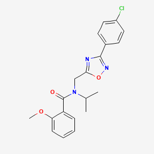 molecular formula C20H20ClN3O3 B3530087 N-{[3-(4-chlorophenyl)-1,2,4-oxadiazol-5-yl]methyl}-N-isopropyl-2-methoxybenzamide 