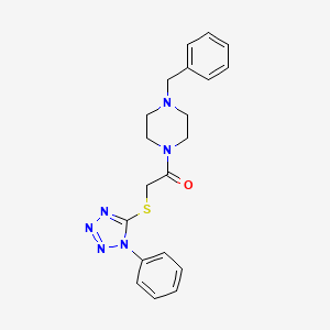molecular formula C20H22N6OS B3530093 1-benzyl-4-{[(1-phenyl-1H-tetrazol-5-yl)thio]acetyl}piperazine 
