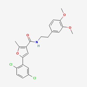 molecular formula C22H21Cl2NO4 B3530124 5-(2,5-dichlorophenyl)-N-[2-(3,4-dimethoxyphenyl)ethyl]-2-methyl-3-furamide 