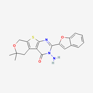 3-amino-2-(1-benzofuran-2-yl)-6,6-dimethyl-3,5,6,8-tetrahydro-4H-pyrano[4',3':4,5]thieno[2,3-d]pyrimidin-4-one